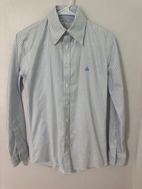 Brooks Brothers Blue and White Striped Dress Shirt